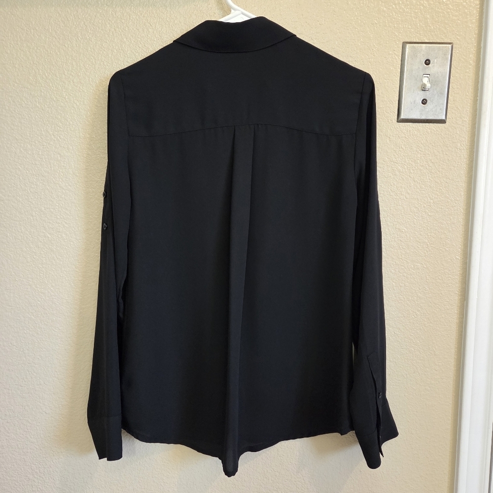Express Women Portofino Black Button up Shirt With Rhinestones Size Small Career - Picture 12 of 14
